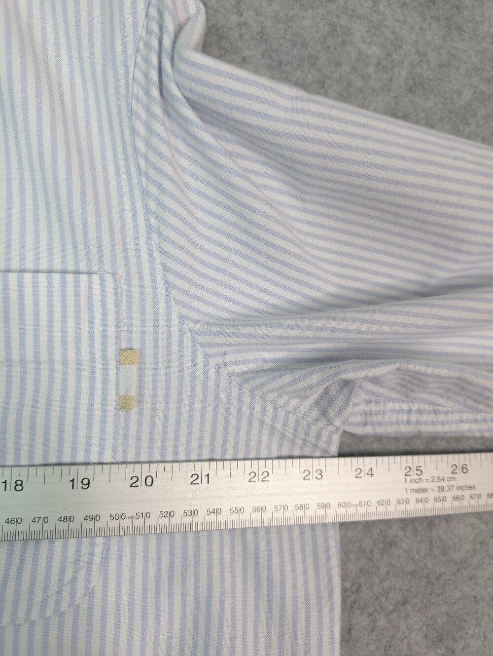 Province Of Canada Oxford Light Blue & White Stripe Button-Up Shirt Dress - Picture 9 of 11